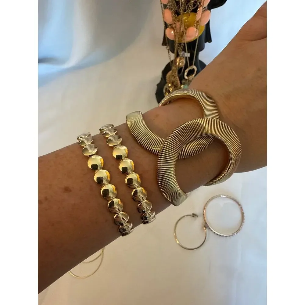 Gold Tone Y2K Jewelry Lot Dainty Glam Stack Bracelets Necklaces Earrings 24 PC - Picture 4 of 9